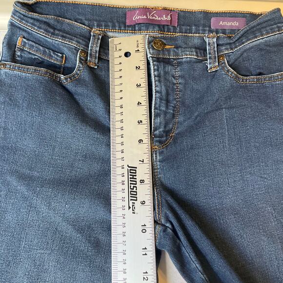Gloria Vanderbilt Women Amanda Jeans size 8 Short Blue Straight Leg Mid Rise - Picture 5 of 11